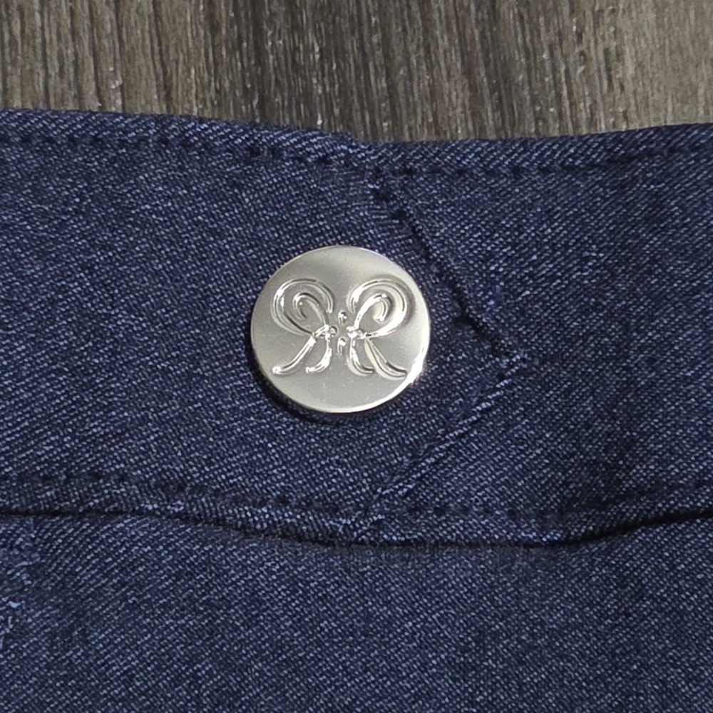 Rafaella Women's Dress Shorts Size 14 Navy Blue Viscose Stretch Trouser Career - Picture 3 of 10